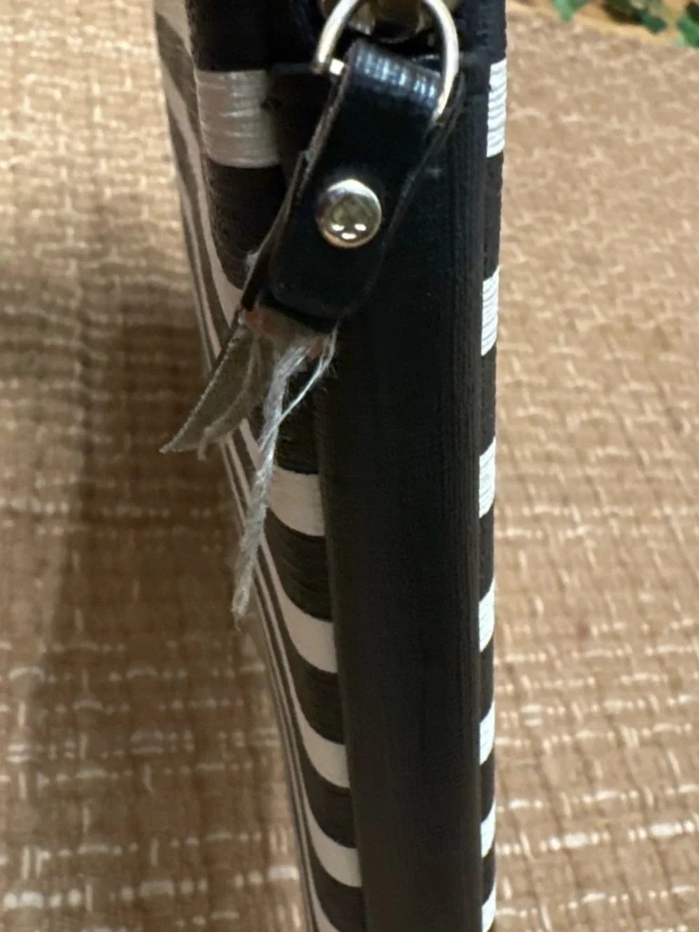 kate spade Black and White Striped Sleeve with Gold Plate